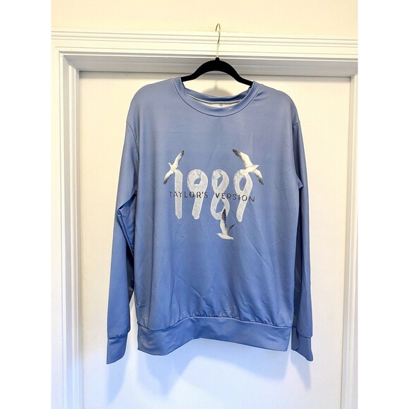 1989 Taylor’s Version Crewneck Sweatshirt Small Taylor Swift Baby Blue Seagulls - Picture 2 of 6